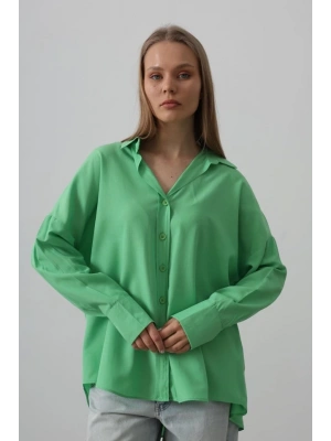 Geniş Manşet Detaylı Gömlek - A.Yeşil