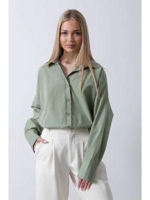 Geniş Manşet Detaylı Gömlek - Haki