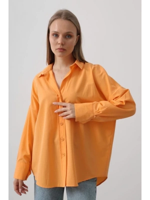 Geniş Manşet Detaylı Gömlek - Kavun