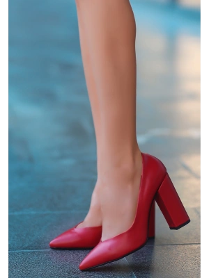 Giort Kırmızı Cilt Topuklu Ayakkabı