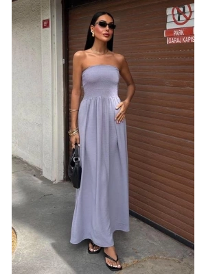 Göğsü Gipeli Straplez Elbise 2878
