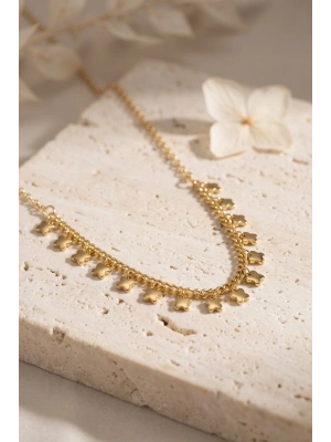 Gold Pirinç Yonca Model Kadın Kolye