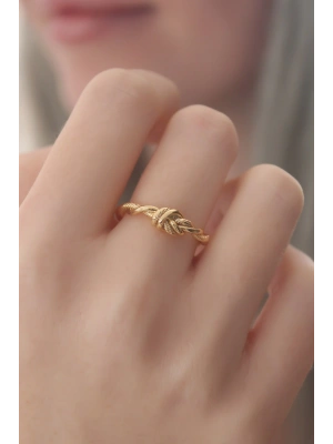Gold Renk Halat Düğüm Model Kadın Yüzük