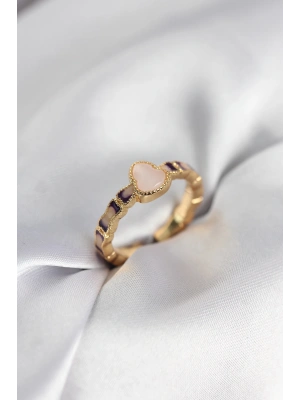 Gold Renk Mineli Su Kabağı Model Kadın Yüzük