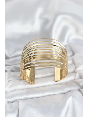 Gold Renk Pirinç Kaburga Model Kadın Bileklik