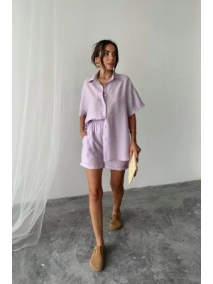 GÖMLEK - ŞORT TAKIM - Lila