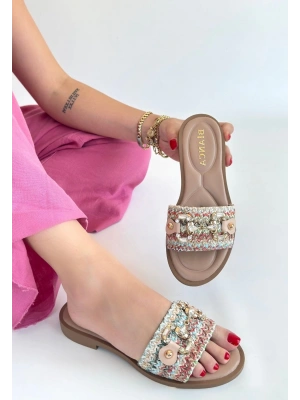 Gonne Renkli Hasır Dokuma Terlik