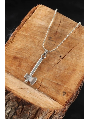 Gümüş Renk Balta Erkek Kolye