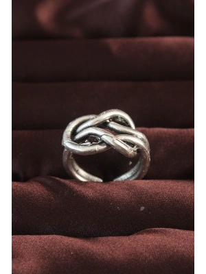 Gümüş Renk Düğüm Model Ayarlamalı Erkek Yüzük