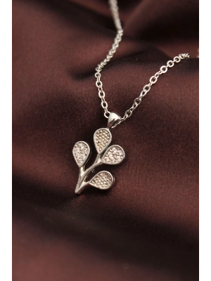 Gümüş Renk Zirkon Taşlı Çoklu Balon Kolye