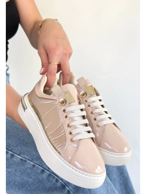 Hley Bej Rugan Paraşüt Detaylı Bağcıklı Spor Ayakkabı