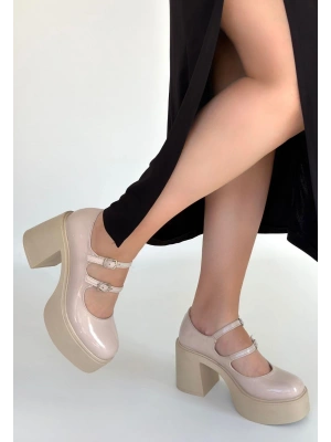 Jarlo Bej Rugan Dolgu Topuk Ayakkabı