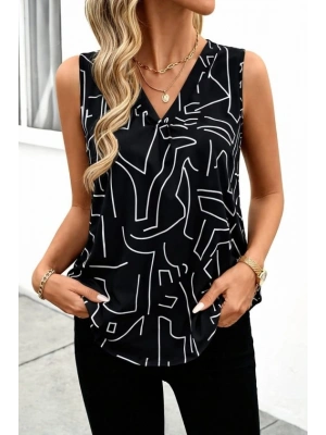 Kadın Askılı V Yakalı Süprem Bluz