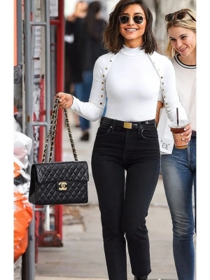 Kadın Bisiklet Yaka Kolları çıtçıtlı Kaşkorse Kumaş Bluz