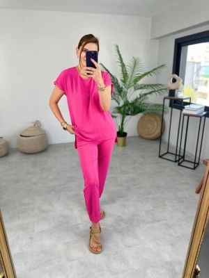 Kadın Bisiklet Yaka Paça Pensli Aerobin Kumaş İkili Takım