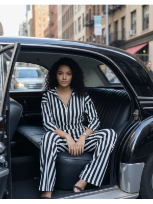 Kadın çizgi Detay Kadife Kumaş Hırka Pantolon Ikili Takım