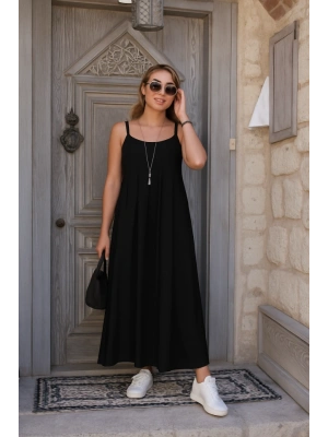 Kadın Ip Askılı V Yakalı Asimetrik Detaylı Aerobin Elbise