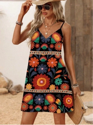 Kadın Ip Askılı V Yakalı Süprem Elbise