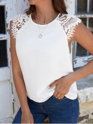 Kadın Kısa Kollu Bisiklet Yaka Ithal Krep Bluz