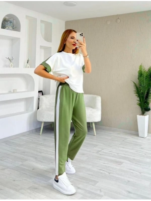 Kadın Modal Dokulu Kumaş Yanı şeritli Takım