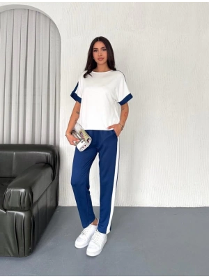 Kadın Modal Dokulu Kumaş Yanı şeritli Takım