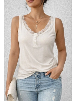 Kadın Omuz Askılı Dantel Güpür Detay Bluz