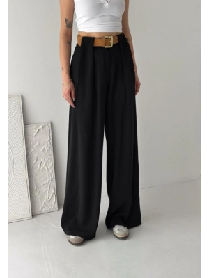 Kadın Pileli Kemerli Pantolon