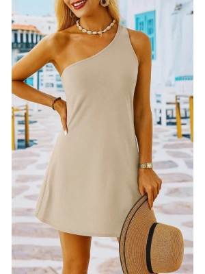 Kadın Tek Omuz Askılı Krep Mini Elbise