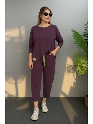 Kadın Uzun Kollu Arma Detaylı Iki Iplik Viskon Ikili Takım