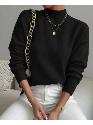 Kadın Uzun Kollu Balıkçı Yaka Triko Bluz