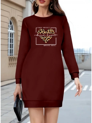 Kadın Uzun Kollu Bisiklet Yaka Desenli Viskon Iki Iplik Bluz