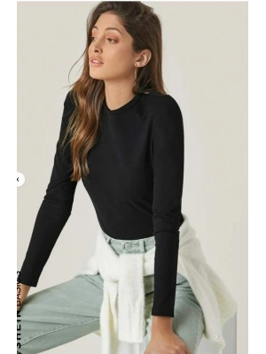 Kadın Uzun Kollu Bisiklet Yaka Süprem Bluz