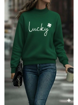 Kadın Uzun Kollu Bisiklet Yaka Viskon Iki Iplik Bluz