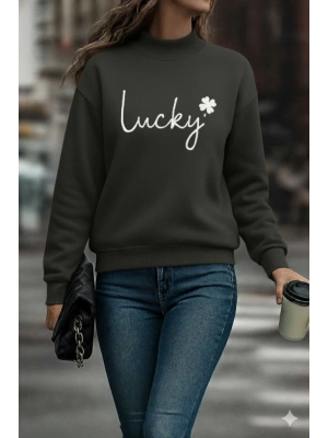 Kadın Uzun Kollu Bisiklet Yaka Viskon Iki Iplik Bluz