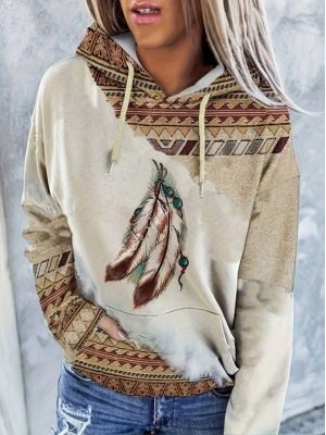 Kadın Uzun Kollu Kapşonlu Bağcıklı şardonlu Dalgıç Bluz