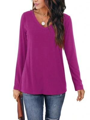 Kadın Uzun Kollu V Yaka Bluz