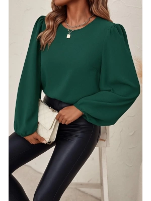 Kadın Uzun Kollu Yuvarlak Yaka Arkadan Bağcıklı Salaş Ithal Krep Bluz