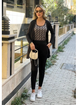 Kadın Uzun Kollukrep üçlü Takım