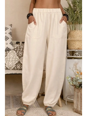 Kadın Yüksek Bel Cep Detaylı Pantolon