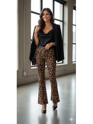 Kadın Yüksek Bel Krep Kumaş Bol Paça Pantolon