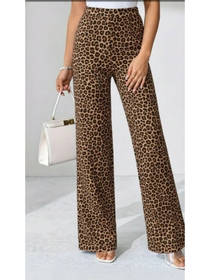 Kadın Yüksek Bel Paçaya Doğru Geniş Dalgıç Pantolon