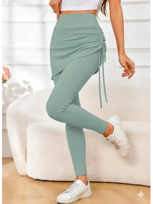 Kadın Yüksek Bel Yandan Büzgülü Alttan Uzun Kaşkorse Tayt Etek