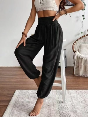 Kadın Yüksel Bel Yoğun Büzgü Detaylı Aerobin Pantolon