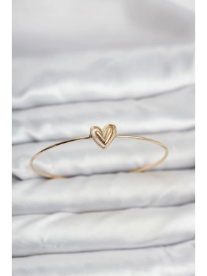 Kalp Model Gold Renk Bileklik