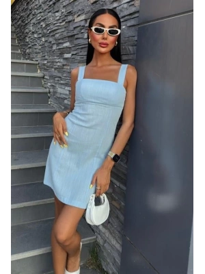 Kare Yaka Mini Elbise 2903