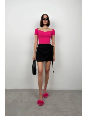 Kare Yaka Triko Bluz