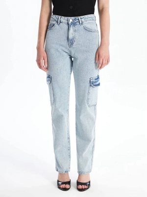 Kargo cep kar yıkama jeans pantolon