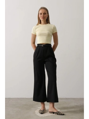 Kemer Pens Detaylı Pantolon - Siyah