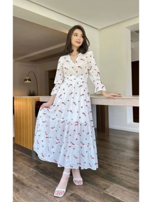 Kırmızı Gipeli Vual Elbise