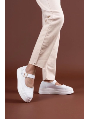 Lunni Beyaz Keten Spor Ayakkabı
